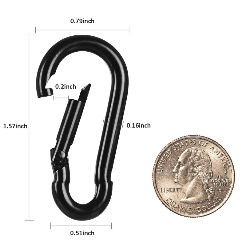  [AUSTRALIA] - 12 Pcs Carabiner Clip Spring Snap Hook - M4 1.57 Inch Heavy Duty Snap Hooks Quick Link for Bird Feeders or Dog Leash & Harness, 110 lbs Capacity M4-12pcs