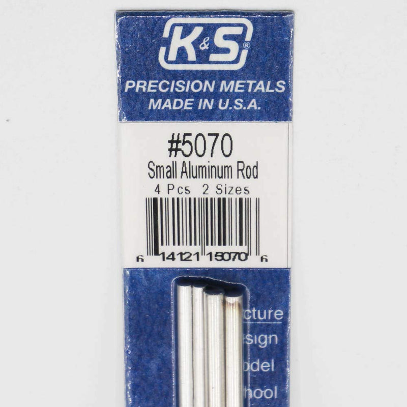 K&S Precision Metals 5070 Bendable Aluminum Rod, 3/32" & 1/8" X 12" Long, 4 Pieces per Pack, Made in The USA - LeoForward Australia