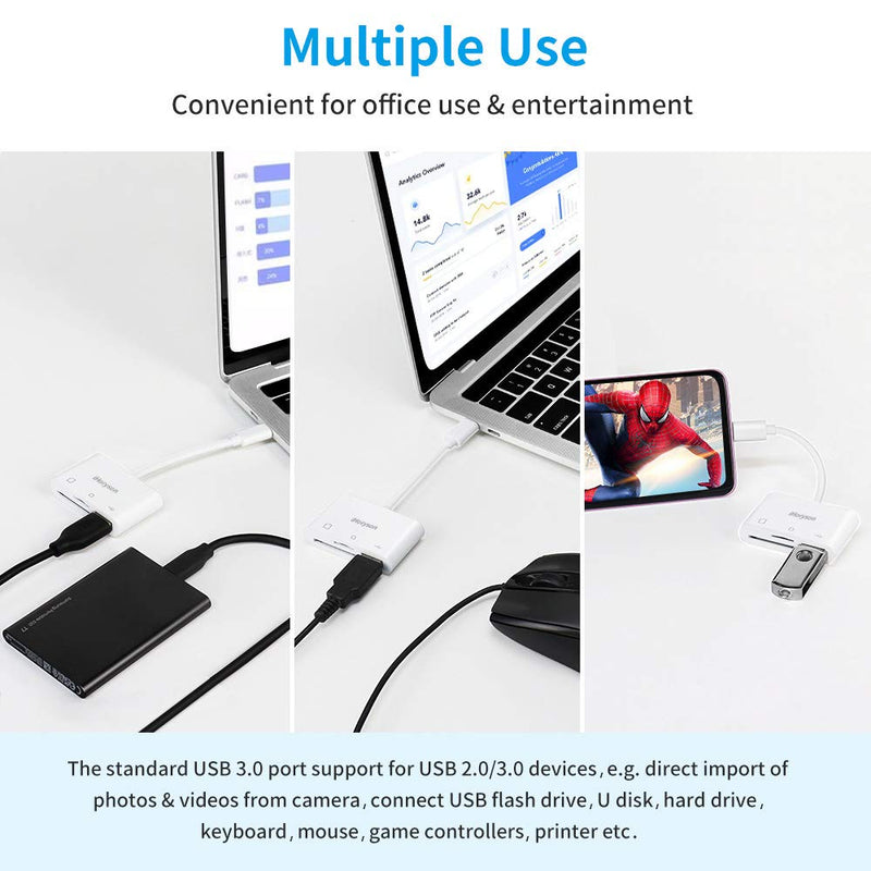 USB C SD Card Reader Adapter, iHoryson Type C Micro SD TF Card Reader Adapter, 3 in 1 USB C to USB Camera Memory Card Reader Adapter for New Pad Pro MacBook Pro and More UBC C Devices - LeoForward Australia