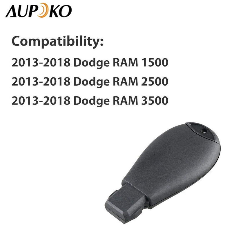  [AUSTRALIA] - Aupoko GQ4-53T 4 Buttons Keyless Entry Remote Key Fob, Replace# 56046955,56046955AG, 56046955AA, 56046955AB, Fits for 2013-2018 Dodge Ram 1500 2500 3500