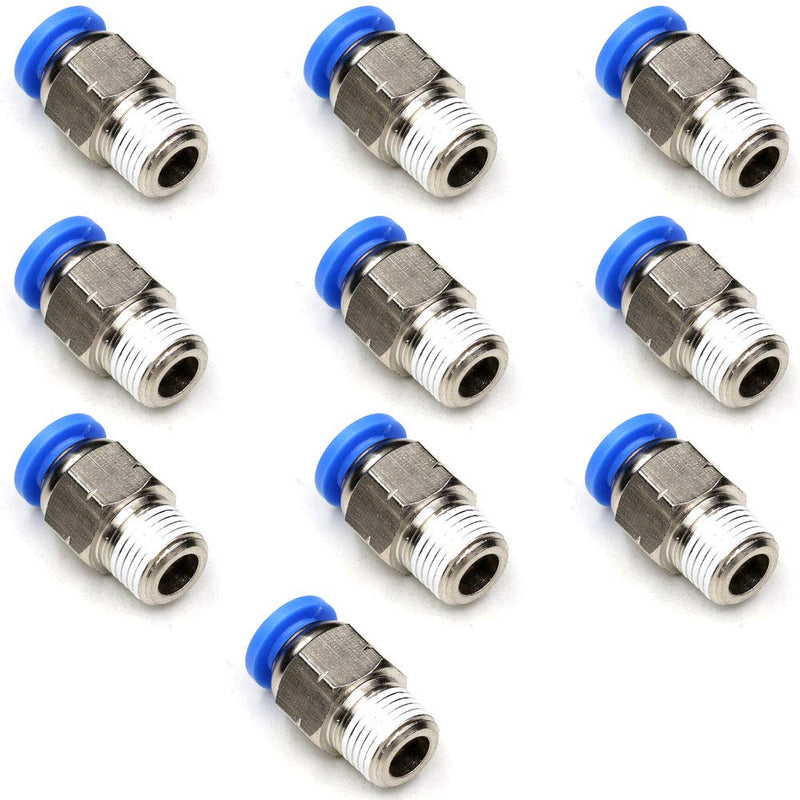  [AUSTRALIA] - 6mm Push to Connect 1/8 Inch NPT Air Fittings Push in Connectors Air Line Quick Connect Fittings,CEKER 6mm OD Tube Fittings Pneumatic Fittings Air Hose Fittings 3D Printer Accessories 10Packs 6MM OD X 1/8" MNPT 10