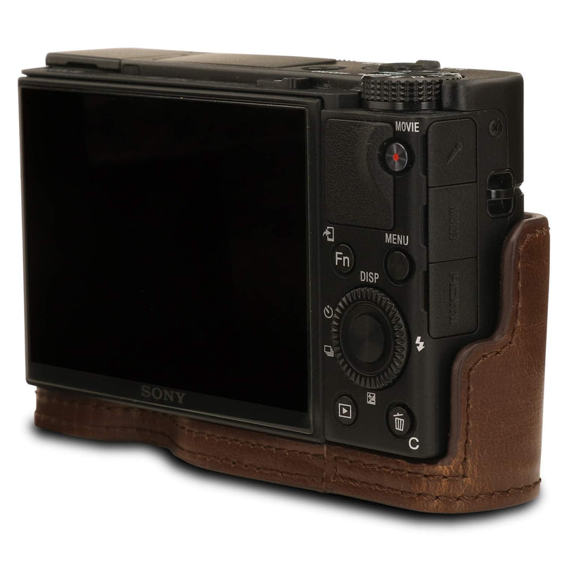  [AUSTRALIA] - MegaGear Ever Ready Leather Camera Case Compatible with Sony Cyber-Shot DSC-RX100 VII Dark Brown