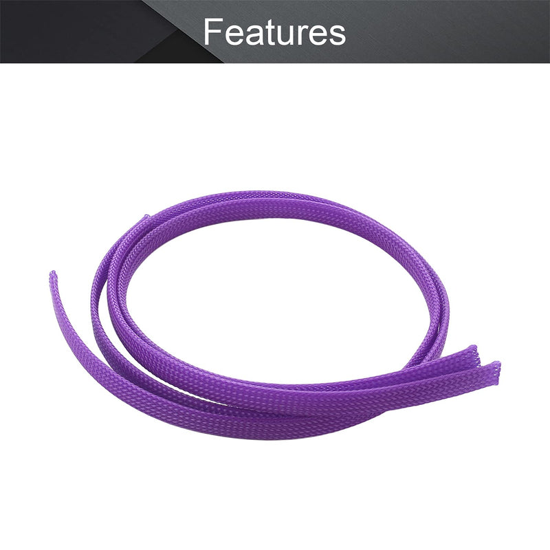  [AUSTRALIA] - Othmro 0.5m/1.64ft PET Expandable Braid Cable Sleeving Flexible Wire Mesh Sleeve Purple 8mm*0.5m