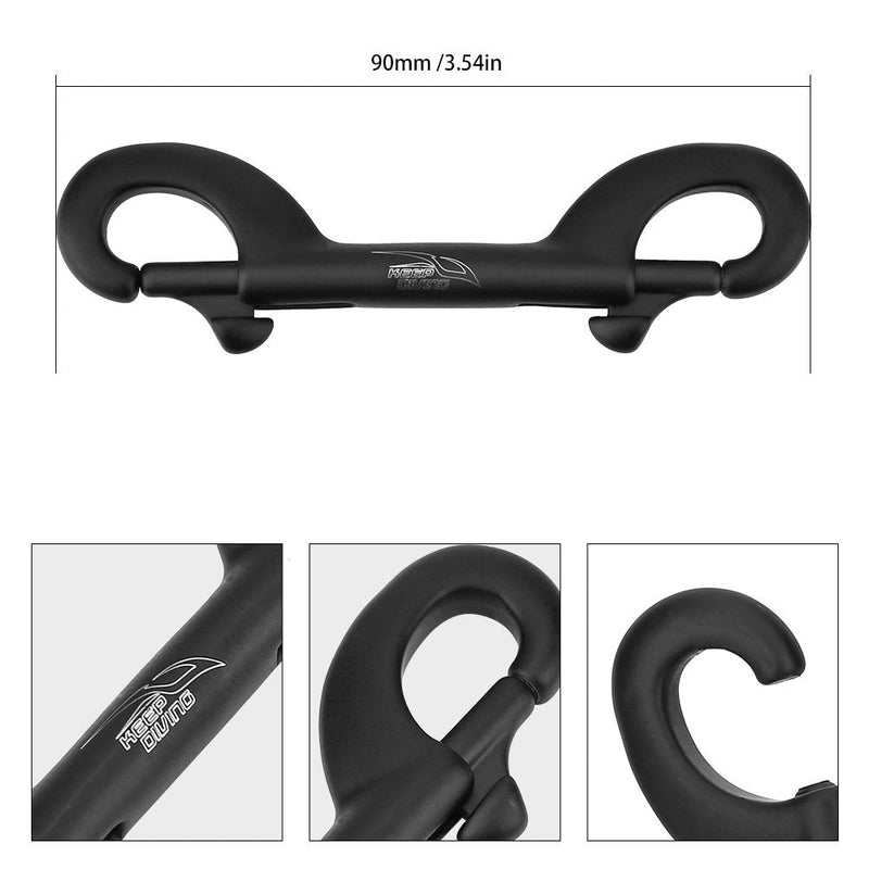  [AUSTRALIA] - Bolt Snap Rope,Durable Stainless Steel Scuba Diving Hook Double Ended Clip Hook Bolt Snap Diving Buckle 3.5in, 3.9in, 4.5in Available(90mm) 90mm