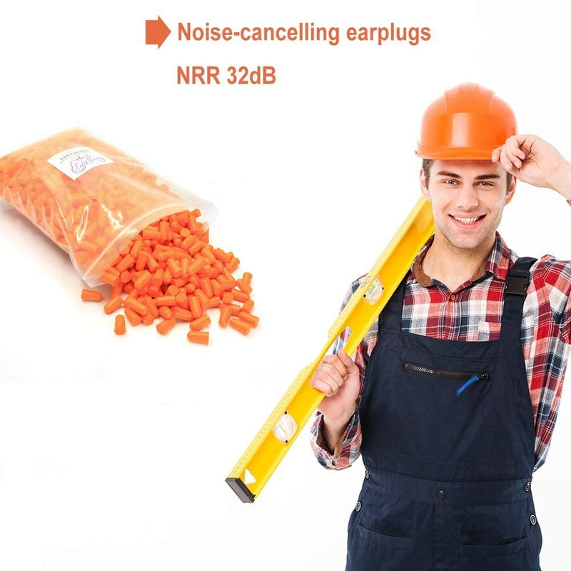  [AUSTRALIA] - Quality Foam Ear Plugs 500 Pair - 32 dB Disposable Soft Noise Cancelling Sound Blocking Soft Ear Plugs Dispenser Refill Orange 500 Pair Refill Orange