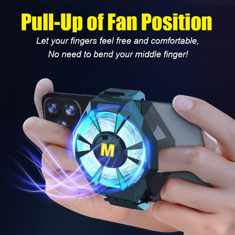  [AUSTRALIA] - 17 in 1 Universal Mobile Phone Cooler Radiator with LED Light Cell Phone Cooling fan, 2pcs L2R2 Mobile Game Controllers Triggers for PUBG/Fortnite/Call of Duty and 12pcs Finger Gloves Sleeves