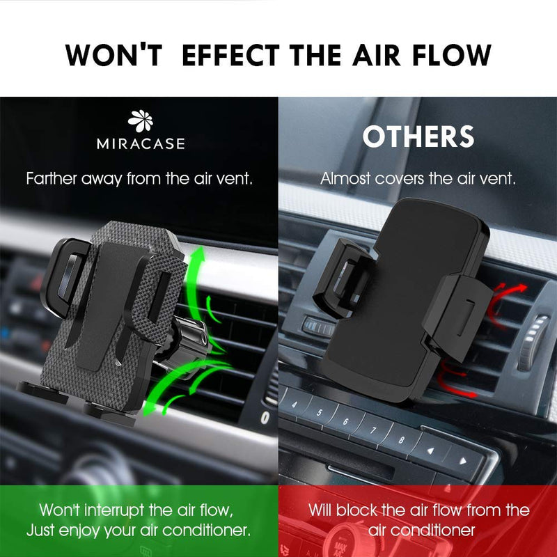  [AUSTRALIA] - Air Vent Phone Holder for Car,Miracase Vehicle Cell Phone Mount Cradle with Adjustable Clip Compatible with iPhone 13 Series/iPhone 12 Series/11 /11 Pro Max/XR/Samsung and More Classic Black