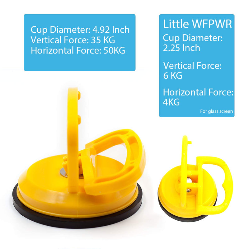 WFPOWER Yellow Suction Cup Dent Puller Handle Lifter 5inch / Dent Remover/Heavy Duty Glass Lifting Suction Cup with Small Suction Cup - LeoForward Australia