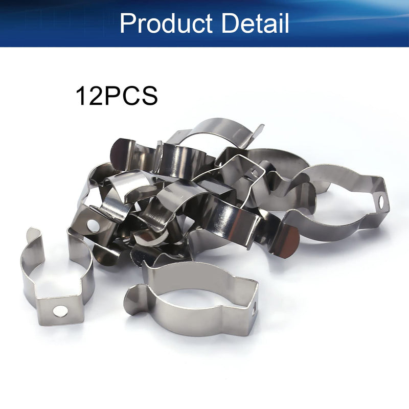  [AUSTRALIA] - Bettomshin 12Pcs T8 U Clips Holder Bracket 1.3"x0.79"x0.35" Stainless Steel for Mounting Led Fluorescent Tube Replacement