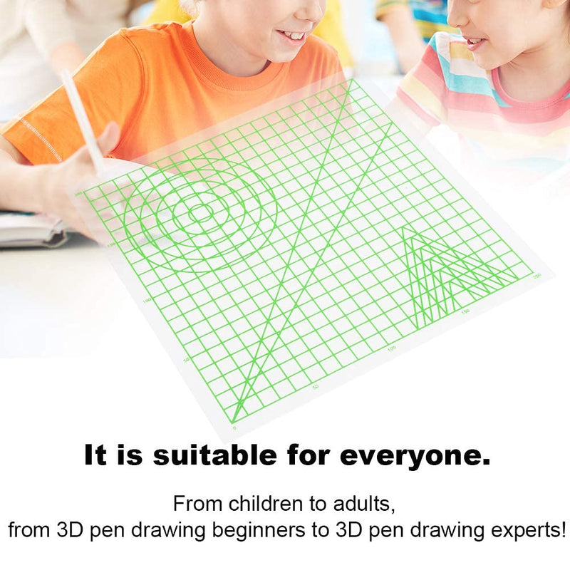  [AUSTRALIA] - Wosune Transparent 3D Drawing Mat, 3D Pen Pad 3D Printing Pen Mat Creative ABS DIY Drawing Template Pad Children Educational Toys for DIY Drawing