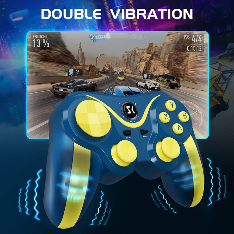  [AUSTRALIA] - Mobile Game Controller with Phone Clip,Wireless Phone Controller Double Shock Gaming Controller for PC Windows/iOS iPhone/Android Phone/Switch /Smart TV/PS3 Controller