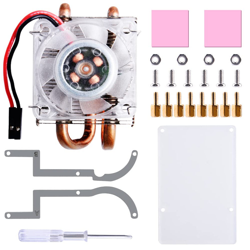  [AUSTRALIA] - GeeekPi Orange Pi 5/5B Cooling Fan with Heatsink, Orange Pi 5/5B Low-Profile CPU Cooler with RGB Cooling Fan and Heatsink for Orange Pi 5/5B 4GB/8GB/16GB/32GB