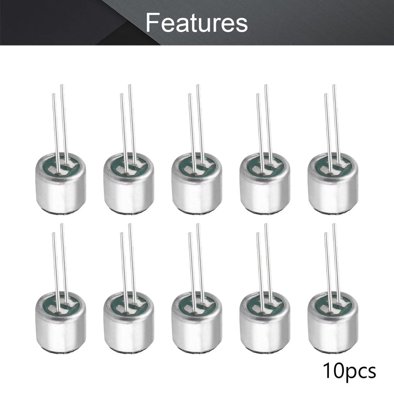  [AUSTRALIA] - Fielect 10Pcs 6050P-58DB Electret Microphone Pickup 6mm x 5mm Cylindrical Condenser MIC with Pins for PCB