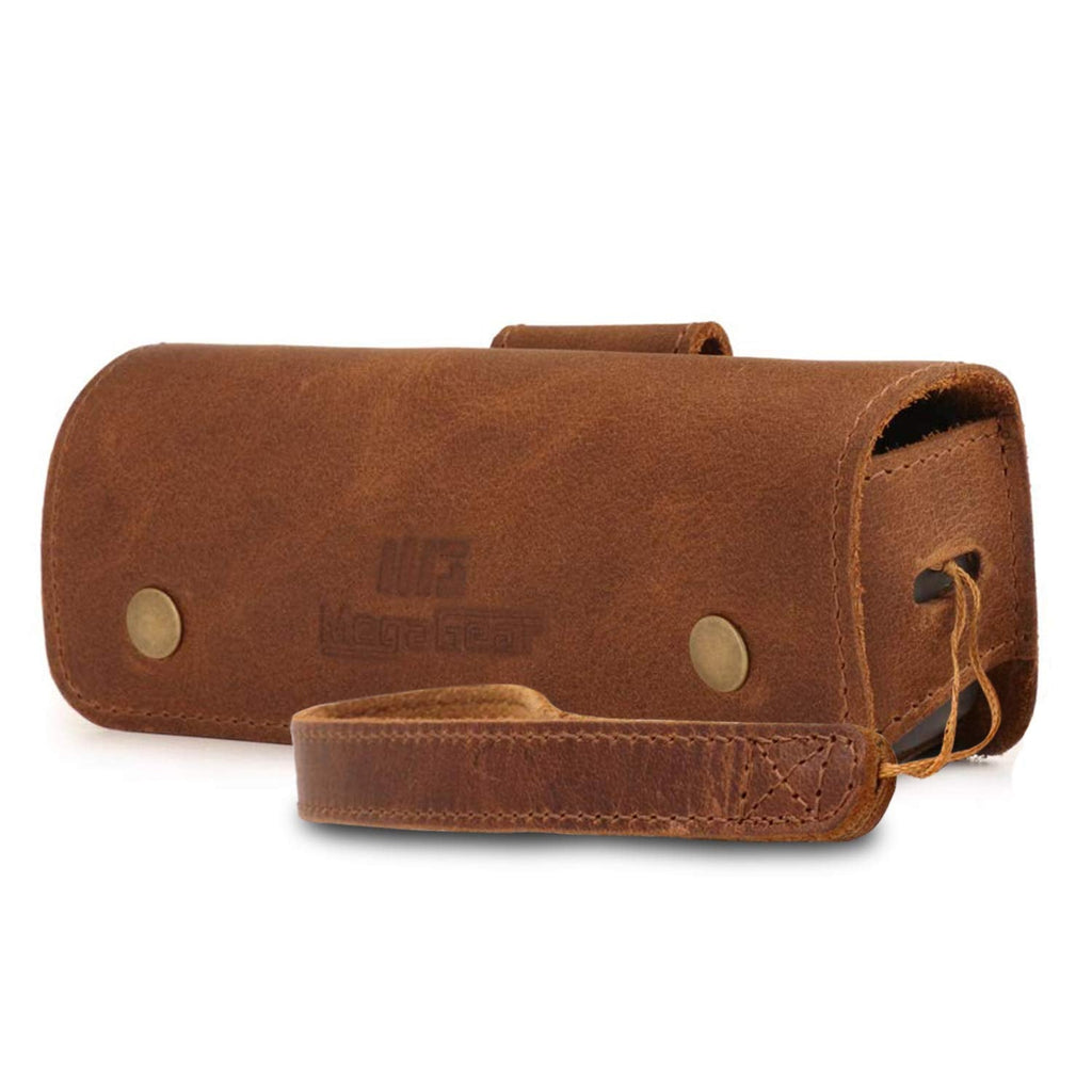  [AUSTRALIA] - MegaGear MG1616 Genuine Leather Camera Case Compatible with DJI Osmo Pocket - Brown One Size