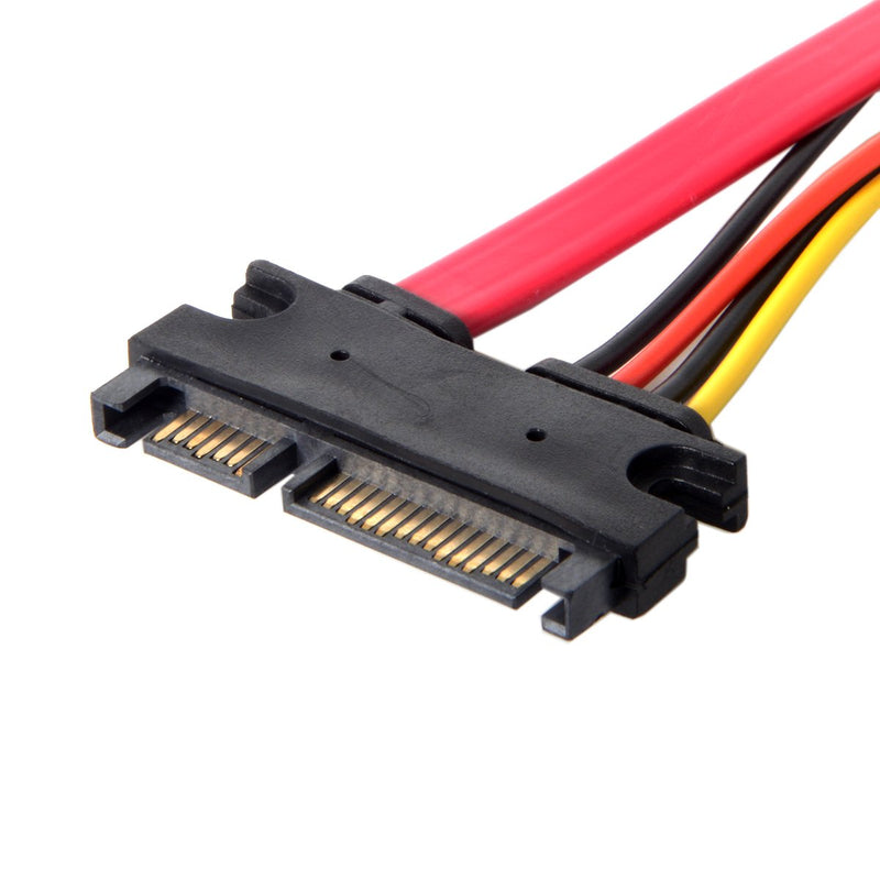  [AUSTRALIA] - HDMIHOME SATA III 3.0 7+15 22 Pin SATA Male to Female Data Power Extension Cable 30cm Red Color