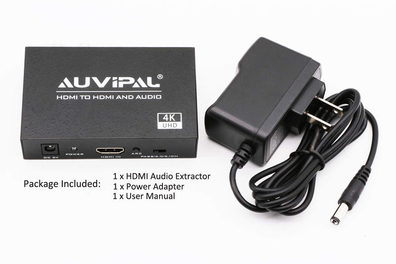  [AUSTRALIA] - AuviPal 4K@60Hz HDR HDMI Audio Adapter for Connecting Wired Speaker/Headset/Sound Bar to PS5/PS4/PS3, Xbox Series X, Apple TV, FireStick, Roku and ChromeCast