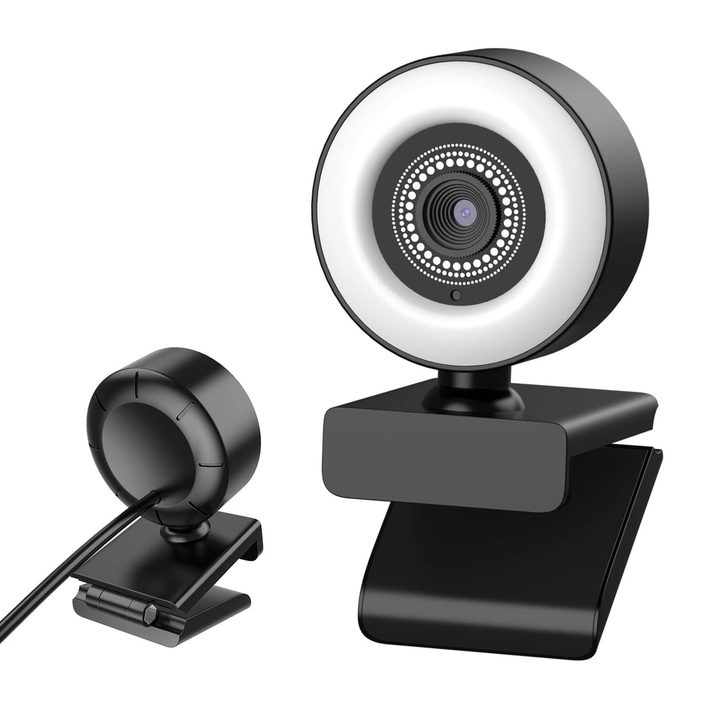  [AUSTRALIA] - ORIA Streaming Webcam with Ring Light, (Upgraded Version) HD Webcam with Microphone, 3-Level Brightness, Web Camera for Zoom Meeting, YouTube Facebook Streamer, Online Learning