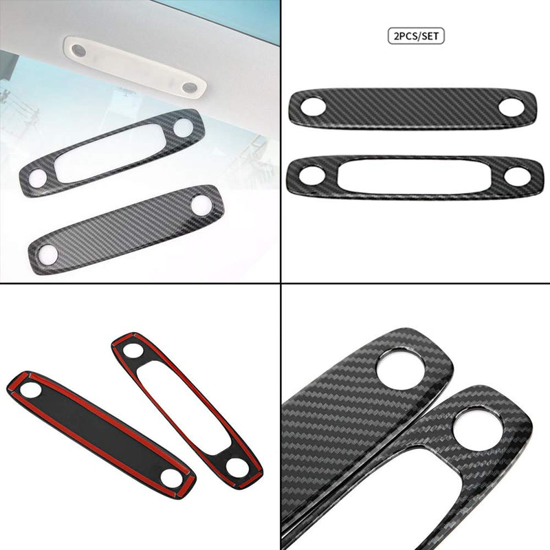  [AUSTRALIA] - CoolKo Personal Modification Interior Front + Rear Top Reading Light Cover Trims Compatible with Model 3 & Y [Carbon Fiber Pattern]