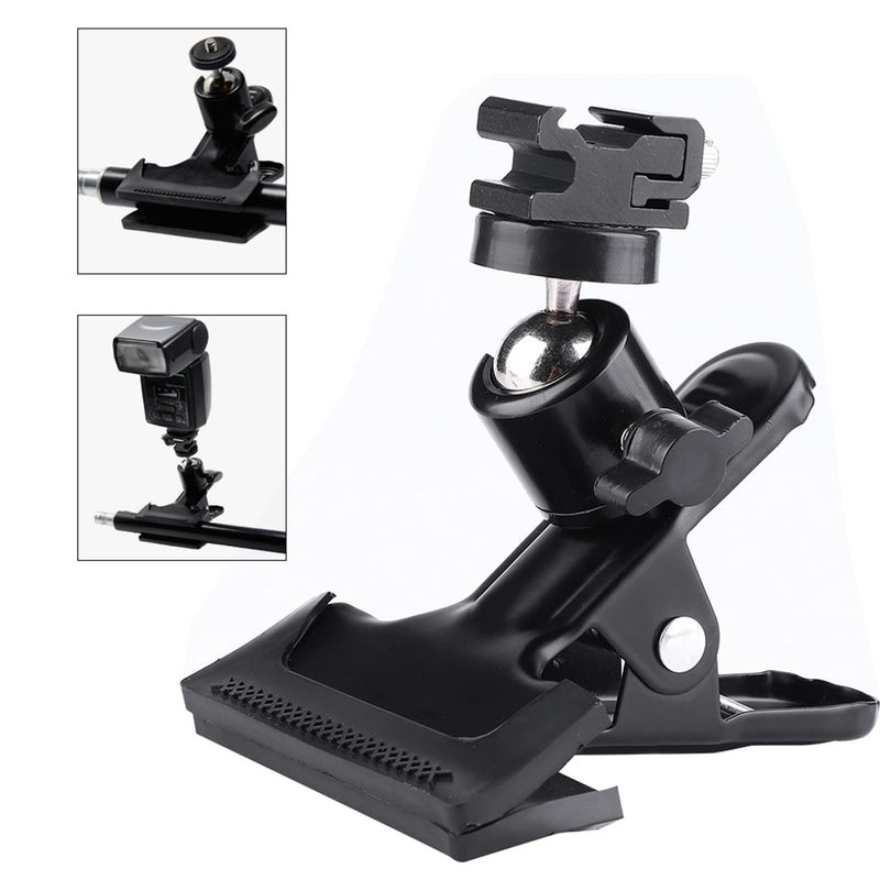  [AUSTRALIA] - Oumij Cell Phone Holder Clip Metal Photo Studio Backdrop Clamp Ball Head Cold Shoe Bracket with 1/4 Thread
