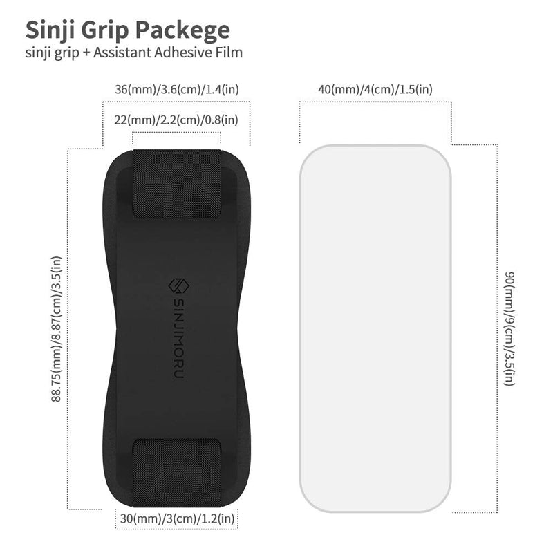  [AUSTRALIA] - Sinjimoru Silicone Mobile Phone Grip with Stand, Cell Phone Stand for Desk & Secure iPhone Holder Strap for All Smartphone. Sinji Grip Silicone Black