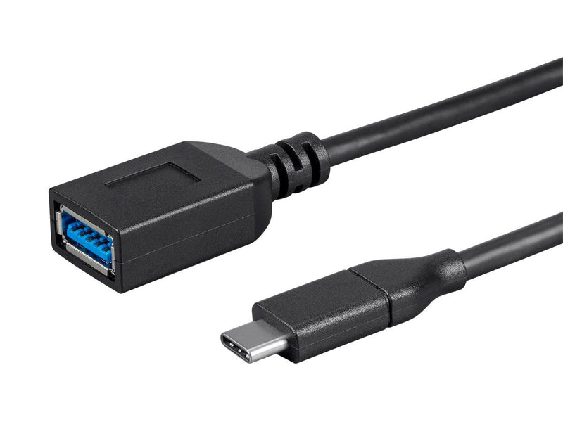  [AUSTRALIA] - Monoprice USB & Lightning Cable - 0.15 Meter - Black | Essentials 3.1 USB-C to USB-A Female Gen 1, 3A, 5 Gbps, for Samsung Galaxy S9 S8 Note 8, Pixel, LG V30 G6 G5, Nintendo Switch - Select Series