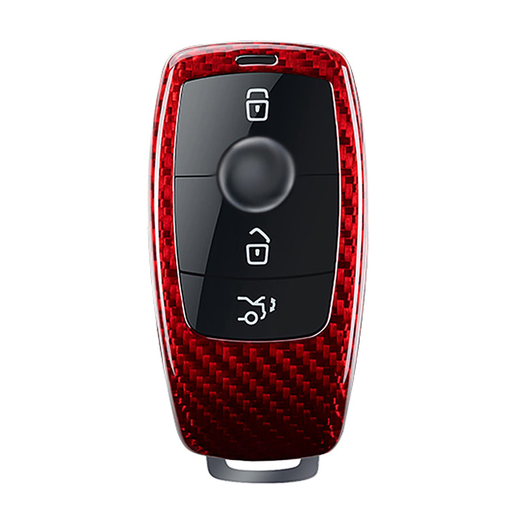  [AUSTRALIA] - MissBlue Carbon Fiber Key Fob Car Remote Key Cover, For Mercedes-Benz 2019-2021 A-Class C-Class G-Class 2017-2021 E-Class 2018-2021 S-Class Smart Car Key, Light Weight Glossy Key Fob Case - Red
