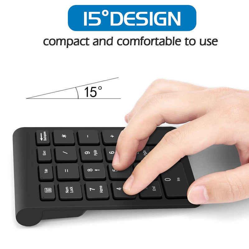  [AUSTRALIA] - Wireless Number Pads, Numeric Keypad Numpad 22 Keys Portable 2.4 GHz Financial Accounting Number Keyboard Extensions 10 Key for Laptop, PC, Desktop, Surface Pro, Notebook