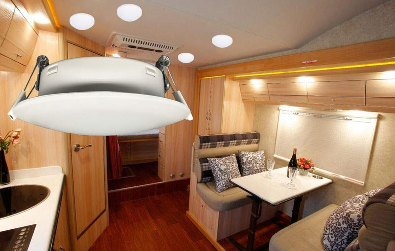  [AUSTRALIA] - KICORED LED RV Recessed Ceiling Light 4.5Inch DC12V Cabinet Light Interior Lighting for RV Motorhome Camper Caravan Trailer Boat, Warm White KICORED (1) 1
