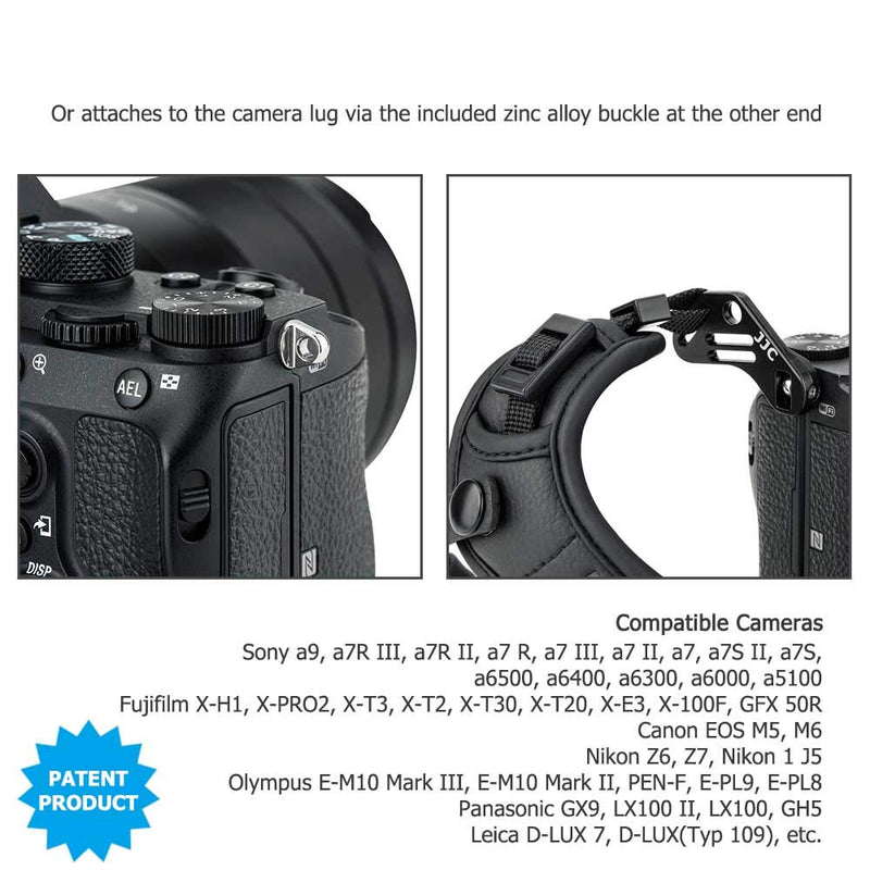  [AUSTRALIA] - JJC Mirrorless Camera Hand Strap Grip for Sony A7 IV A7S III II A7RIV A7RIII A7III A7RII A7II A7R IV III II A1 A9 II A7C ZV-E10 A6600 A6500 A6400 A6300 A6100 A6000 RX1 RX1R RX1RII RX10 IV III II A99II Black Stitch