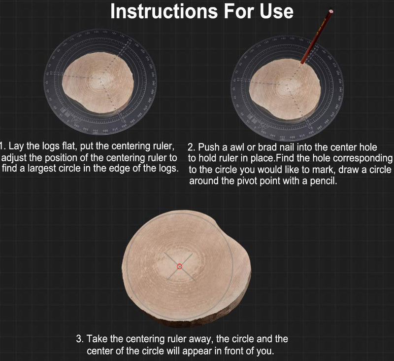  [AUSTRALIA] - 200mm/ 8 Inch Round Center Finder Compass for Wood Turners Lathe Work Bowls Lathe Wood Turning Drawing Circles Clear Acrylic Diameter:200mm