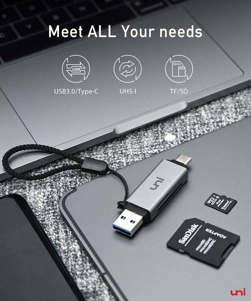 SD Card Reader, uni USB C Memory Card Reader Adapter USB 3.0, Supports SD/Micro SD/SDHC/SDXC/MMC, Compatible for MacBook Pro, MacBook Air, iPad Pro 2018, Galaxy S20, Huawei Mate 30, and More - LeoForward Australia