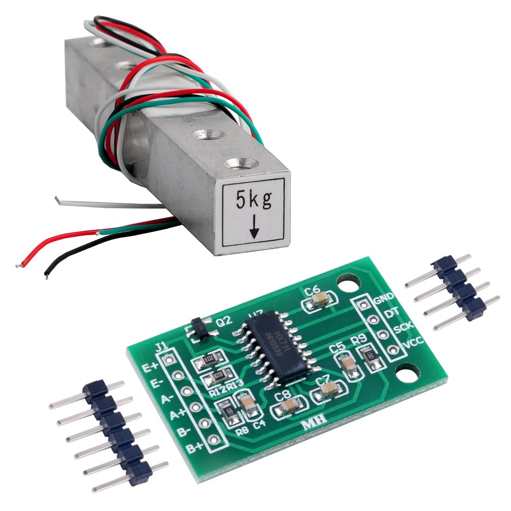  [AUSTRALIA] - DIYmalls Load Cell 5kg Weight Sensor + HX711 AD Amplifier Module for Arduino Raspberry Pi (5kg) 5kg