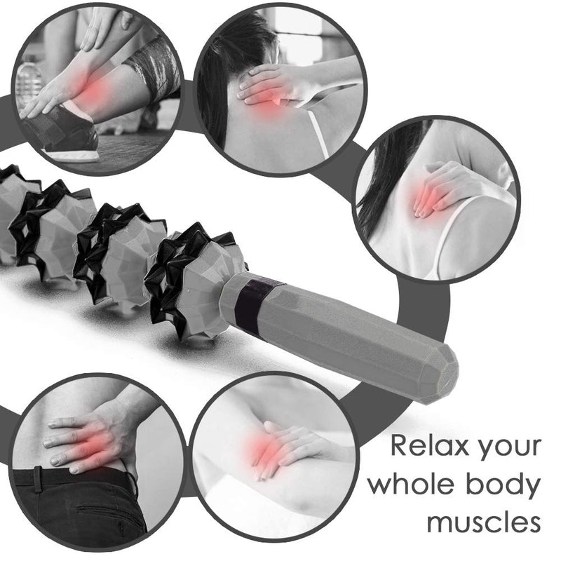  [AUSTRALIA] - New Style Muscle Roller Stick，2019 New Design Body Massage Stick Tools,Back Leg Massager for Relief Muscle Soreness, Cramping,Tightness,Soothing Cramps(Black) Black