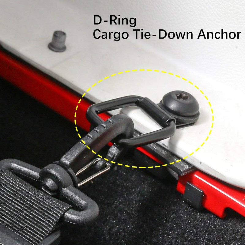  [AUSTRALIA] - Jecar 8 Hardtop Quick Removal Bolts Thumb Screws & 8 D Ring Tie Down Anchors for Jeep Wrangler YJ JK JKU Sports Sahara Freedom Rubicon X Unlimited X 2 4 door 1995-2019 accessories, Red 8 Screws + 8 D-Ring ,Red