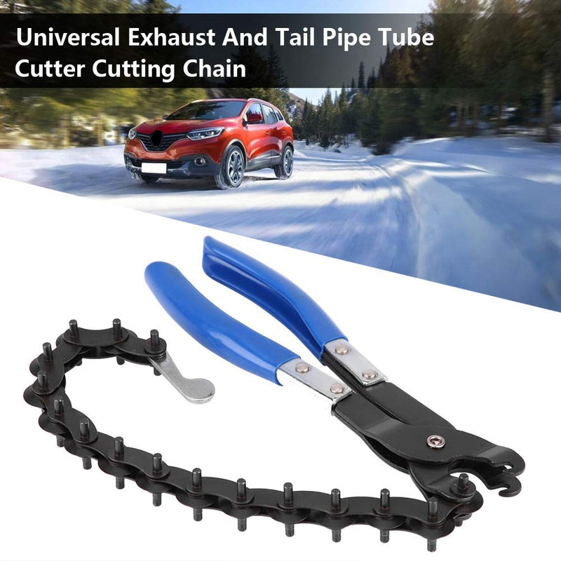  [AUSTRALIA] - Exhaust Pipe Cutter, Universal Exhaust Tailpipe Cutter Pliers Locking Chain Clamp with 15 Blades