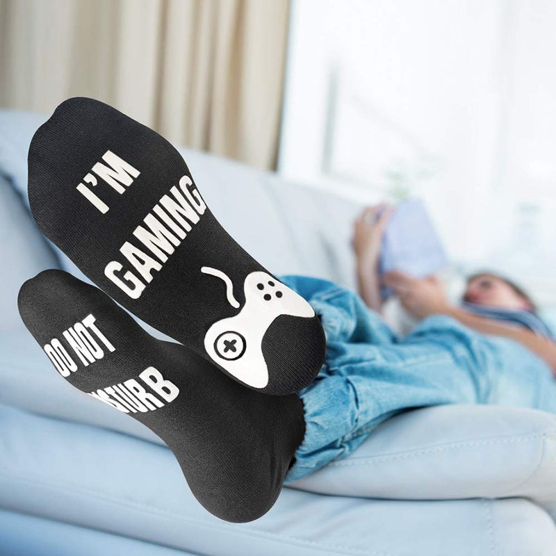 Funny Gaming Novelty Socks, Stocking Stuffers for Men, Do Not Disturb Christmas Black - LeoForward Australia
