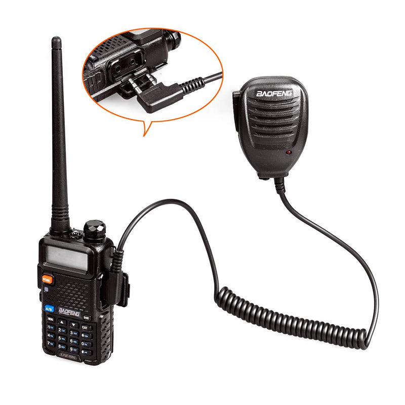  [AUSTRALIA] - Walkie Talkie Handheld Speaker Mic, Shoulder Microphone for BaoFeng UV-5R 5RA 5RB 5RC 5RD 5RE 5REPLUS 3R+ Two Way Radio Accessories (2 Pack) Black-1