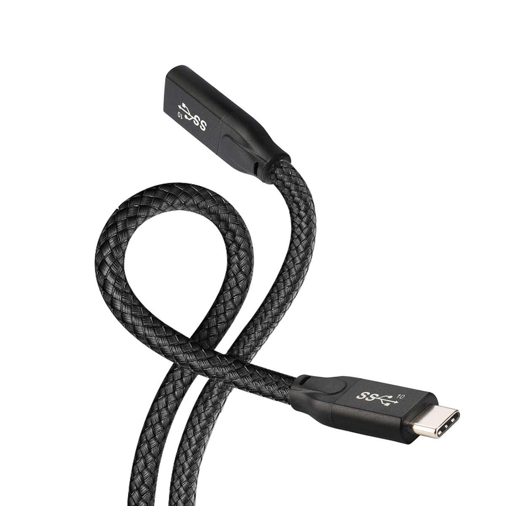  [AUSTRALIA] - Cablecc USB-C USB 3.1 Type-C Male to Female Extension Data Cable with Sleeve for Laptop Phone 60CM