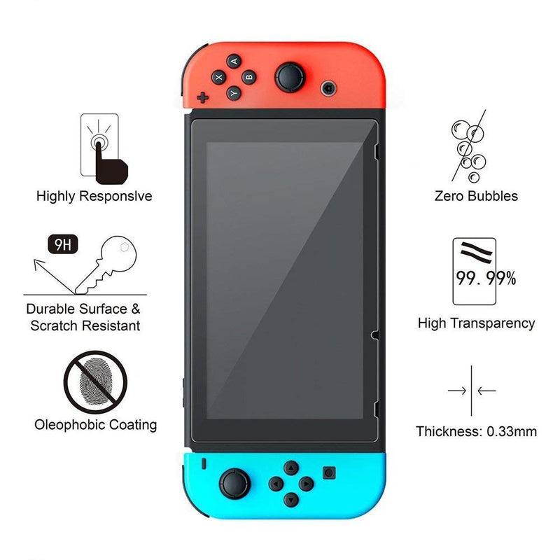 MAEXUS 2 Pcs Switch Screen Protector Tempered Glass Premium HD Clear Anti-Scratch Screen Protector for Nintendo Switch - LeoForward Australia