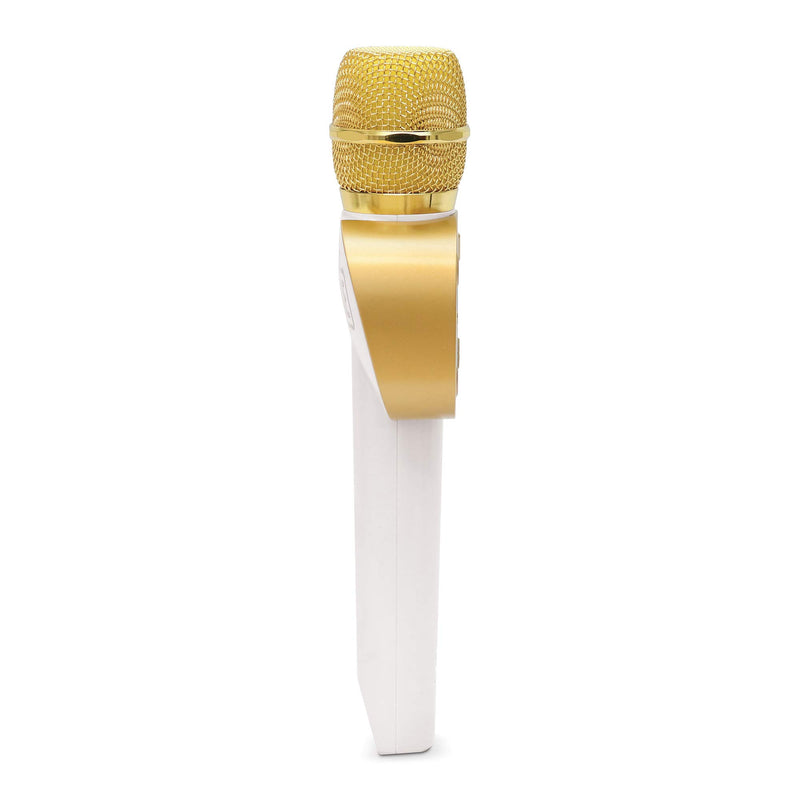 Carpool Karaoke The Mic 1.0, Wireless Karaoke Microphone System, White CPK545 by Singing Machine,Gold & White Gold & White - LeoForward Australia