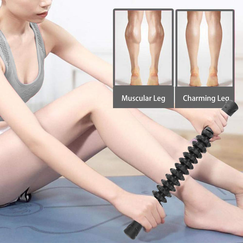  [AUSTRALIA] - Professional Muscle Roller Stick For Release Sore Muscle, 2019 New Style Leg Gym Hand Muscle Rollers(Black) Black