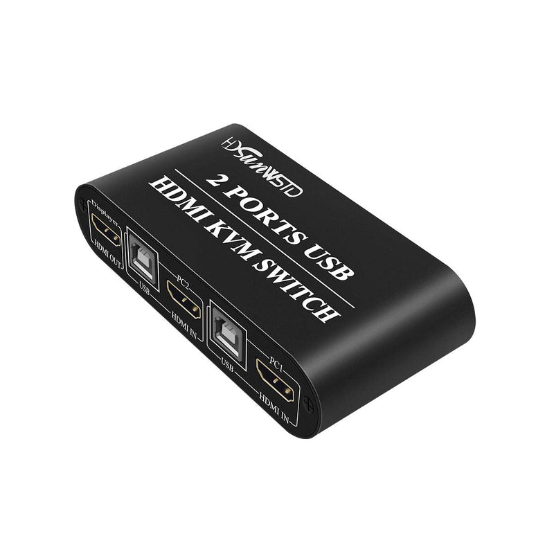  [AUSTRALIA] - USB Switch KVM Splitter HDMI 2 Port Box, Share 2 Computers with one Keyboard Mouse and one HD Monitor, Support Keyboard and Mouse Connections for Netware, Dos, Linux, Unix and Windows