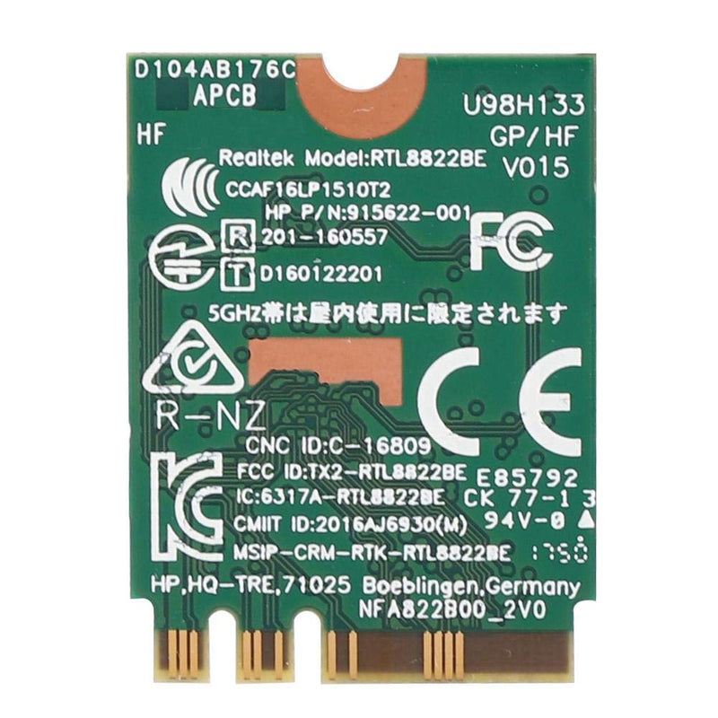  [AUSTRALIA] - ASHATA WLAN Card WiFi Card,Network Card RTL8822BE Dual Band 2.4G/5G M.2 Interface Support for Bluetooth 4.2,Support for Win 7, for Win 8 and for Win 10 System