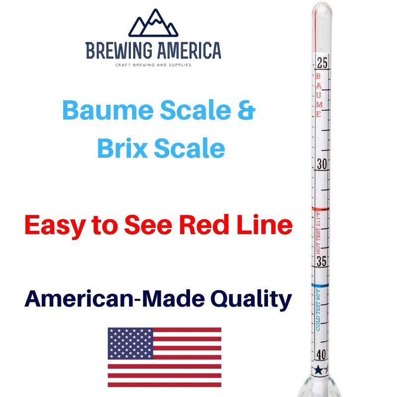 Maple Syrup Hydrometer Density Meter for Sugar and Moisture Content Measurement for Consistently Delicious Pure Syrup – Made in America - BRIX & Baume Scales - Easy Read Red Line Calibrated - LeoForward Australia