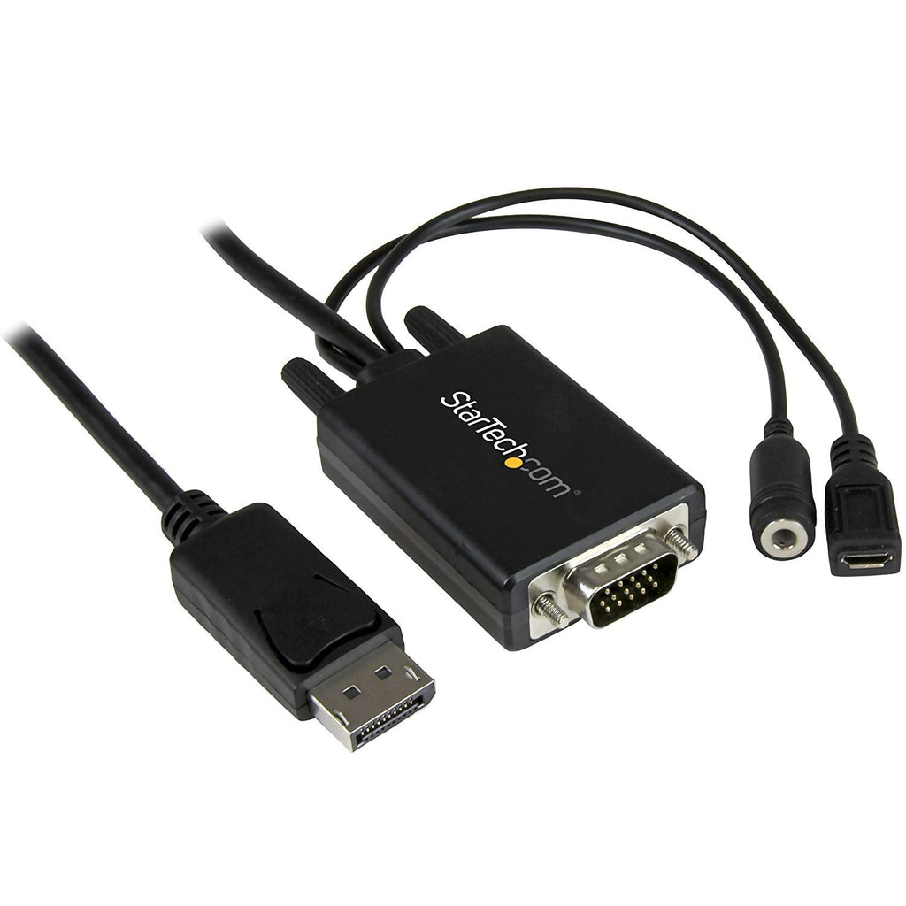  [AUSTRALIA] - StarTech.com 10 ft 3m DisplayPort to VGA Adapter Cable with Audio - DP to VGA Converter - 1920x1200 (DP2VGAAMM3M) 9.8 feet