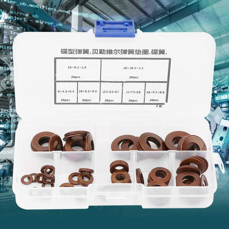  [AUSTRALIA] - 7 Sizes Belleville Stainless Steel Flat Compression Spring Disc Locking Washers Electrical Connection Assortment Set Bronze