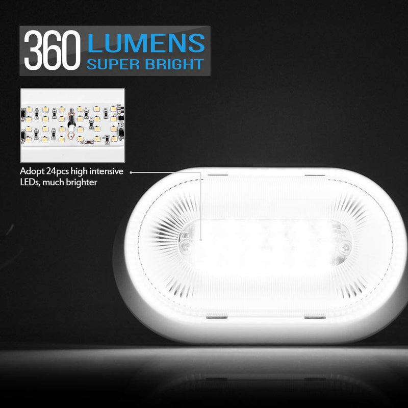  [AUSTRALIA] - MICTUNING LED RV Porch Light, 10-24V 360 Lumen Exterior Utility Replacement Lighting (White, 2-Pack)