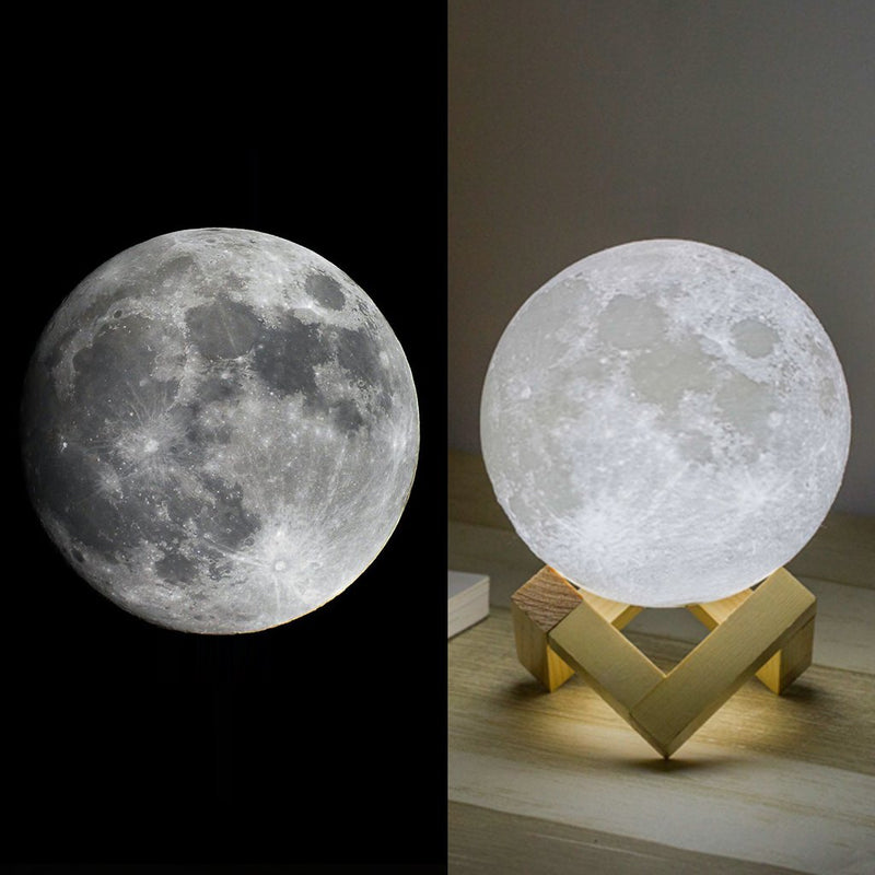 Mydethun Moon Lamp Moon Light Night Light for Kids Gift for Women USB Charging and Touch Control Brightness Warm and Cool White Lunar Lamp(7.1 inch) 7.1 inch - LeoForward Australia