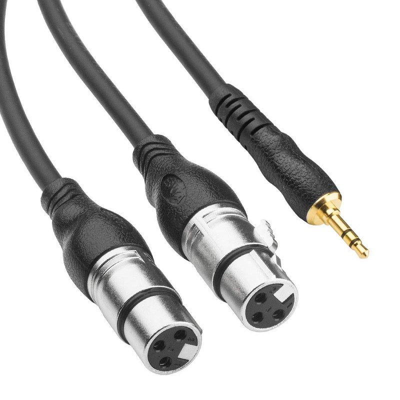  [AUSTRALIA] - 3.5mm Cable to TS Cable (6ft, Dual XLR Male to 3.5mm, 1 Pack) 6ft