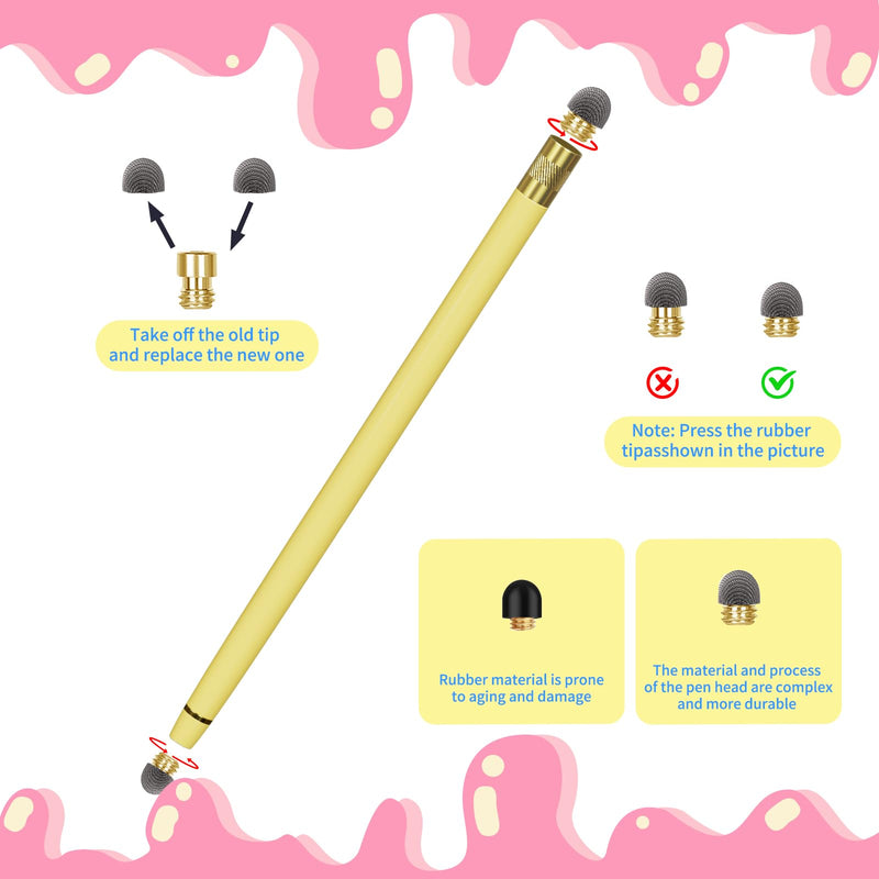  [AUSTRALIA] - Stylus Pens for Touch Screens - 3PCS Stylus Pen for iPhone/iPad/Tablet Android/Microsoft Surface, Compatible with All Touch Screens (Macaron Pink/Yellow/Green) A -Macaron Pink/Yellow/Green